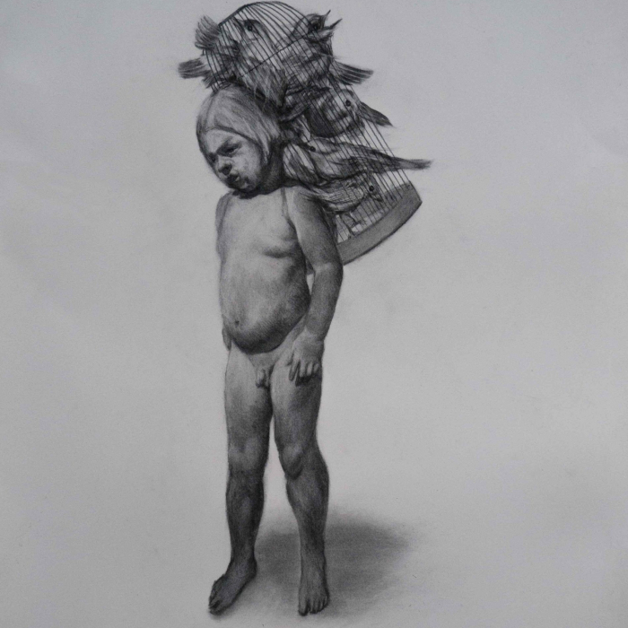Charcoal drawing by Hugo Galerie artist Beth Carter.