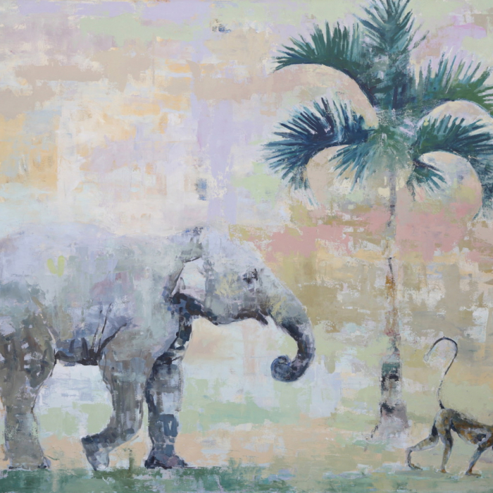 "Give me the hippopotamus for christmas," oil on canvas, 65" x 84" (165 x 213cm)