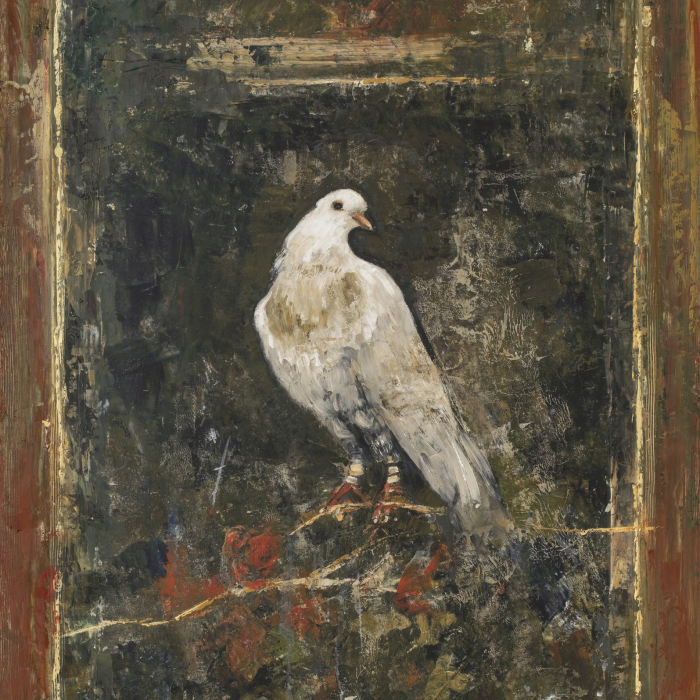 "Bird of Pompei," digigraph: monoprint with oil and wax on board, 51" x 32¾" (130 x 81cm)