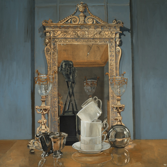 "The Mirror," oil on linen, 38" x 40" (97 x 102cm)
