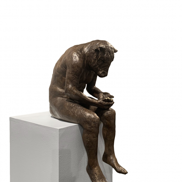 "Reading Minotaur IV," bronze resin, 28¾” x 15¾”x 18½” (73 x 40 x 47 cm)