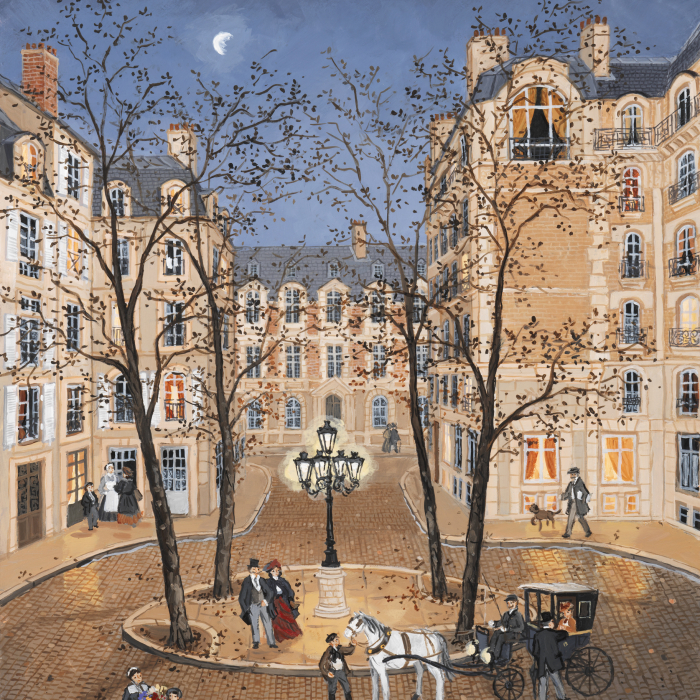 "Le Coeur de Paris (Place Furstenberg)," acrylic on board, 18" x 15" (46 x 38cm)