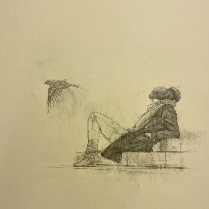 "Study VII," graphite on paper, 34" x 26" (86 x 66cm)