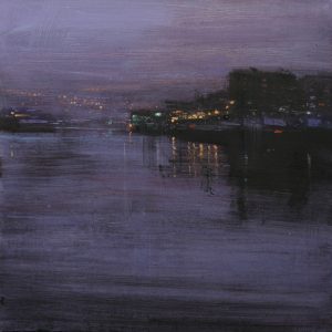 "Noche en la Ría," oil on board, 33½" x 33½" (85 x 85cm)