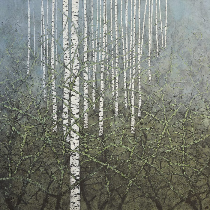 "Brouillard, forêt," oil on paper, 31½" x 43¼" (80 x 110cm)