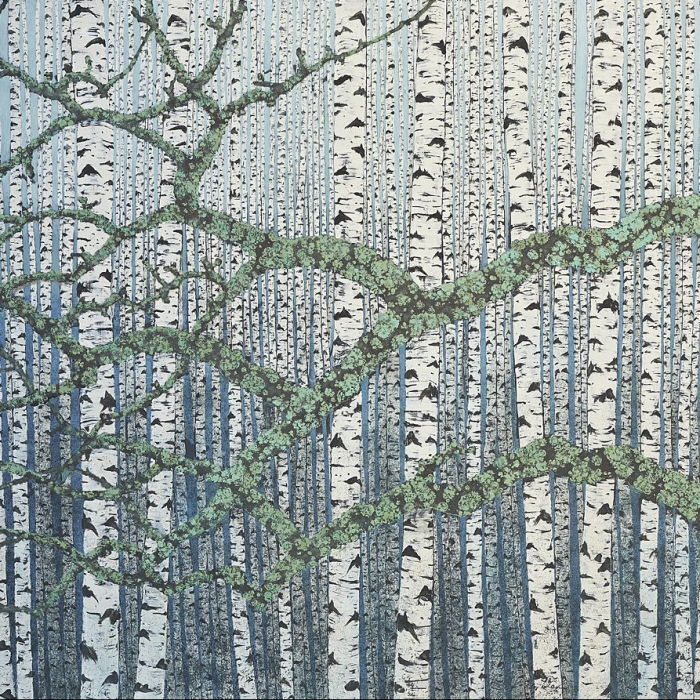 "Lichens, forêt," oil on paper, 31½" x 43¼" (80 x 110cm)