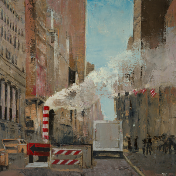 "Madison Ave," oil on canvas, 20" x 20" (51 x 51cm)