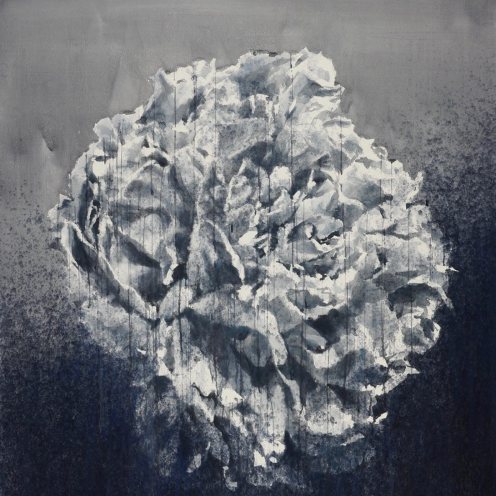 "Peony series III-10," watercolor on arches paper, 103" x 44" (262 x 112cm)
