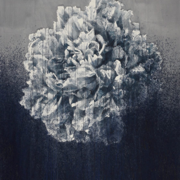 "Peony series III-12," watercolor on arches paper, 103" x 44" (262 x 112cm)